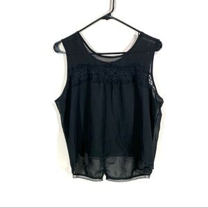 Ali & Kris Sheer Open Back Tank Top With Lace